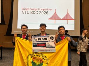 4 Kali Beruntun! Teknik Sipil UNEJ Kembali Juara 1 NTU Bridge Design Competition 2026 di Singapura